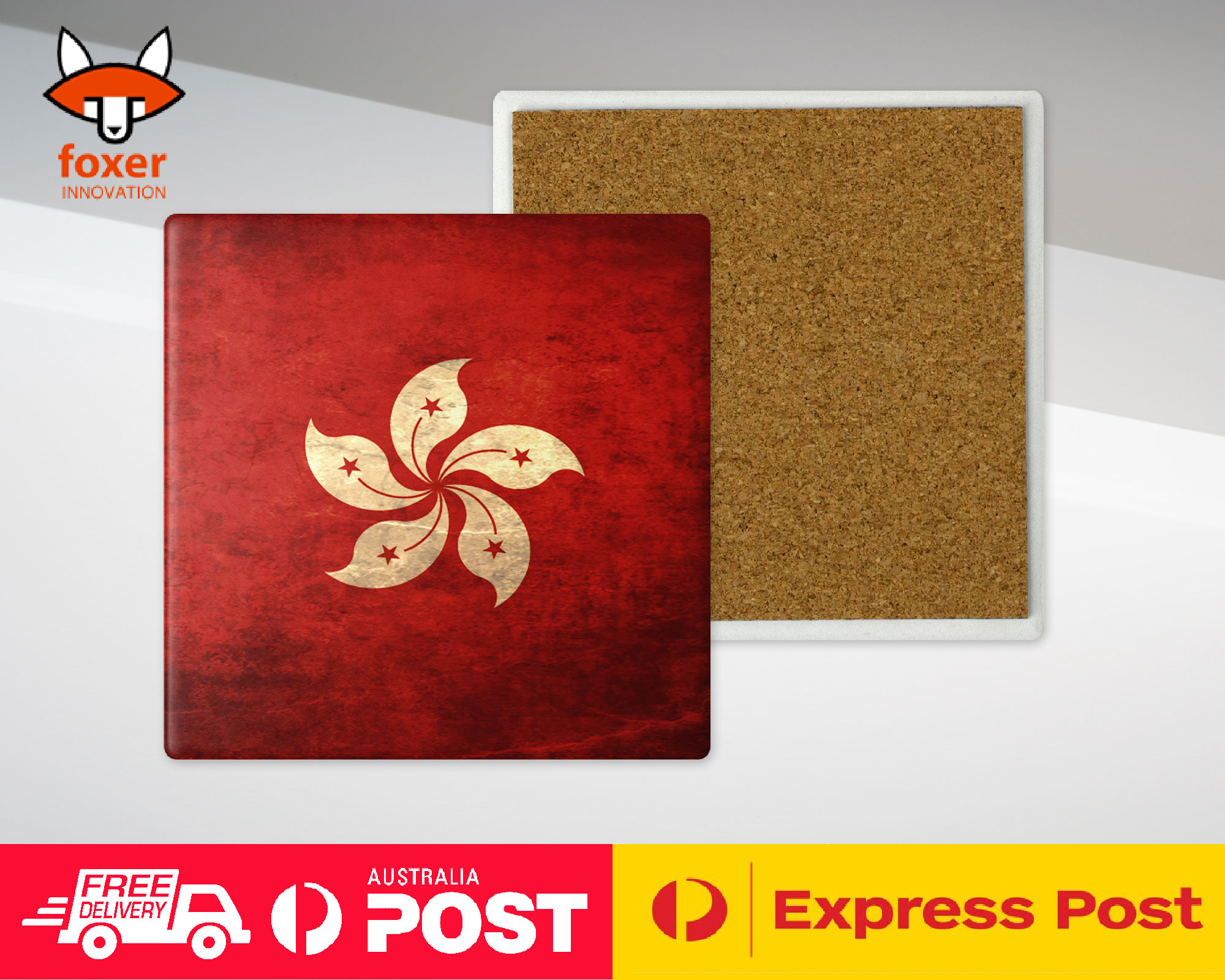 COASTER COFFEE DRINKING MAT|HONG KONG COUNTRY FLAG - Picture 18 of 21