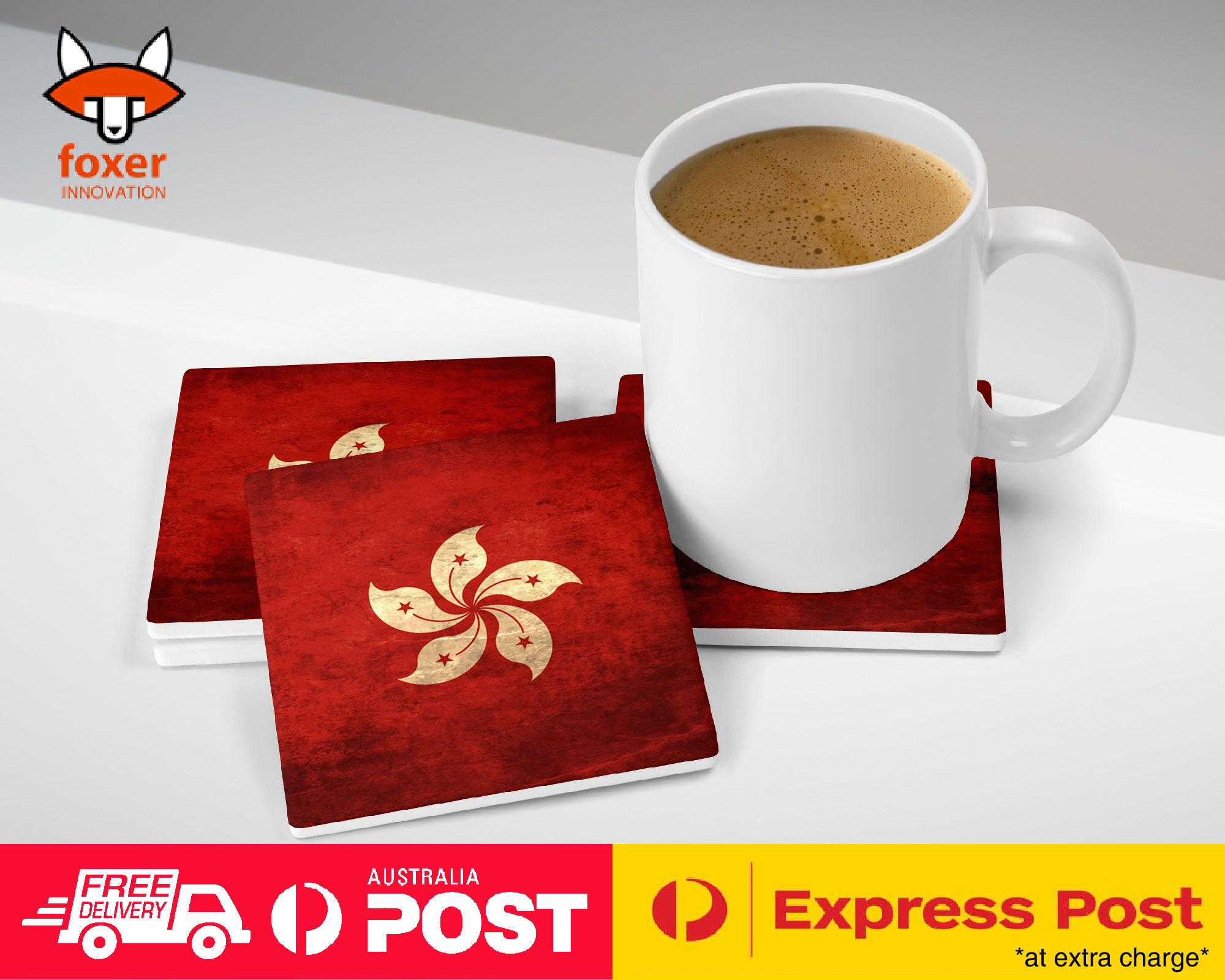 COASTER COFFEE DRINKING MAT|HONG KONG COUNTRY FLAG - Picture 20 of 21