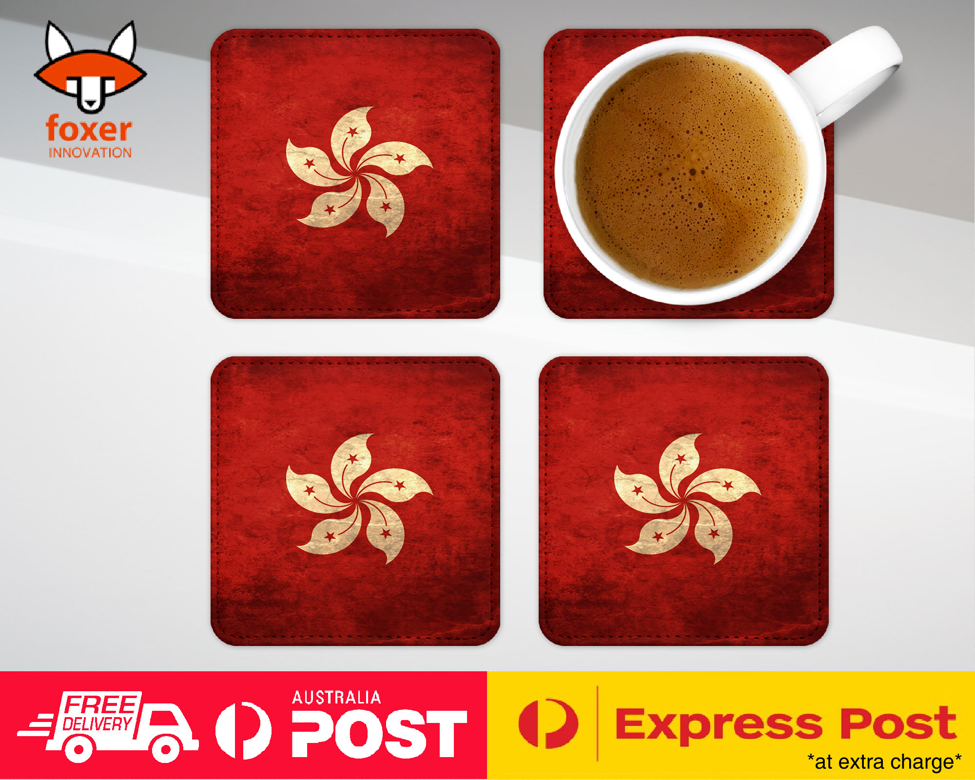 COASTER COFFEE DRINKING MAT|HONG KONG COUNTRY FLAG - Picture 16 of 21