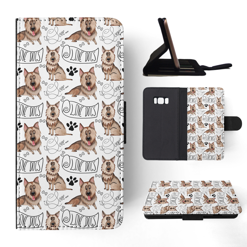 FLIP CASE FOR SAMSUNG GALAXY|GERMEN SHEPHERD DOG PUPPY PATTERN - Picture 106 of 120