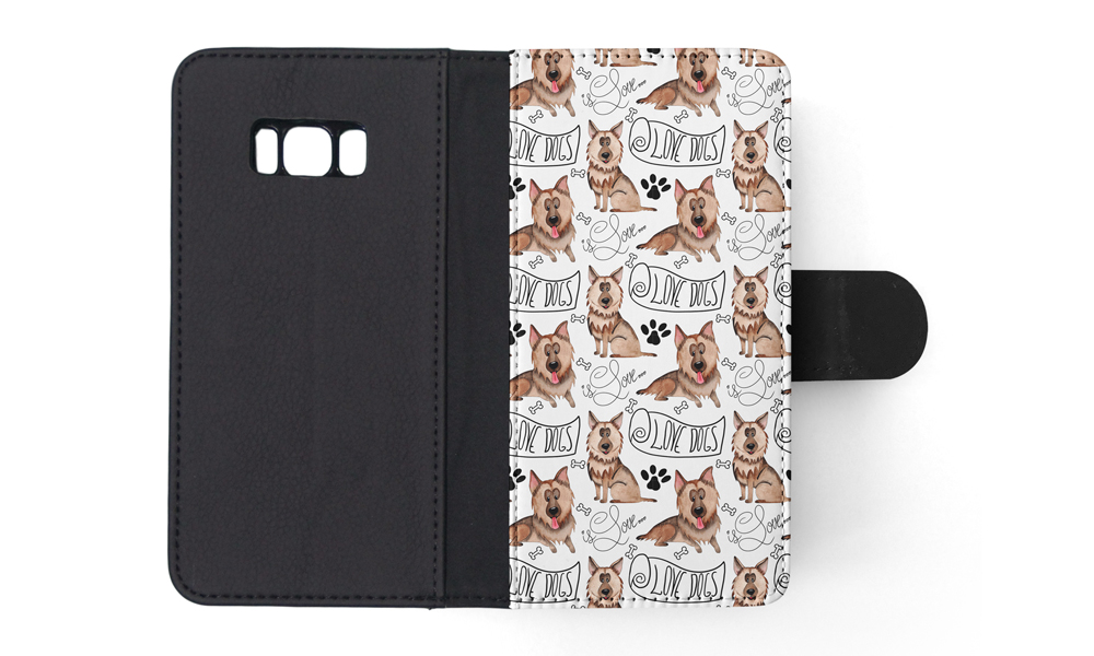 FLIP CASE FOR SAMSUNG GALAXY|GERMEN SHEPHERD DOG PUPPY PATTERN - Picture 109 of 120