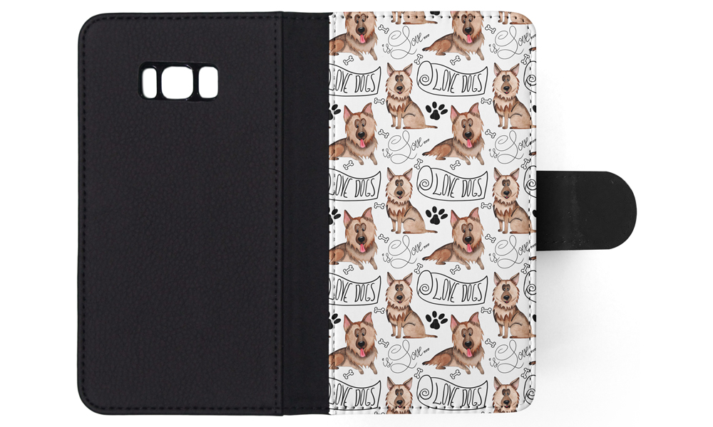 FLIP CASE FOR SAMSUNG GALAXY|GERMEN SHEPHERD DOG PUPPY PATTERN - Picture 104 of 120