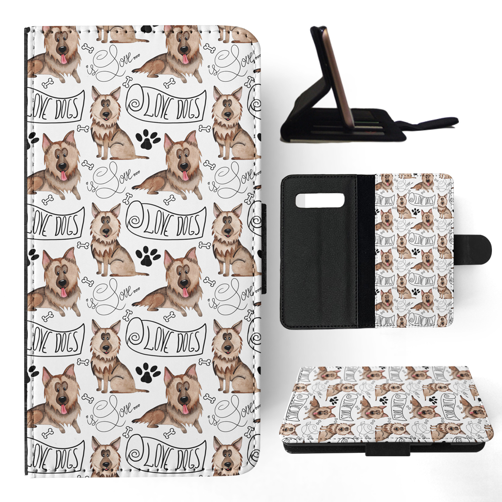 FLIP CASE FOR SAMSUNG GALAXY|GERMEN SHEPHERD DOG PUPPY PATTERN - Picture 86 of 120