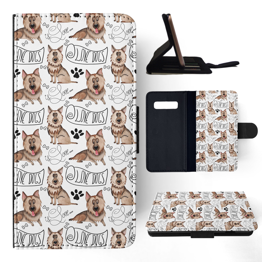 FLIP CASE FOR SAMSUNG GALAXY|GERMEN SHEPHERD DOG PUPPY PATTERN - Picture 81 of 120