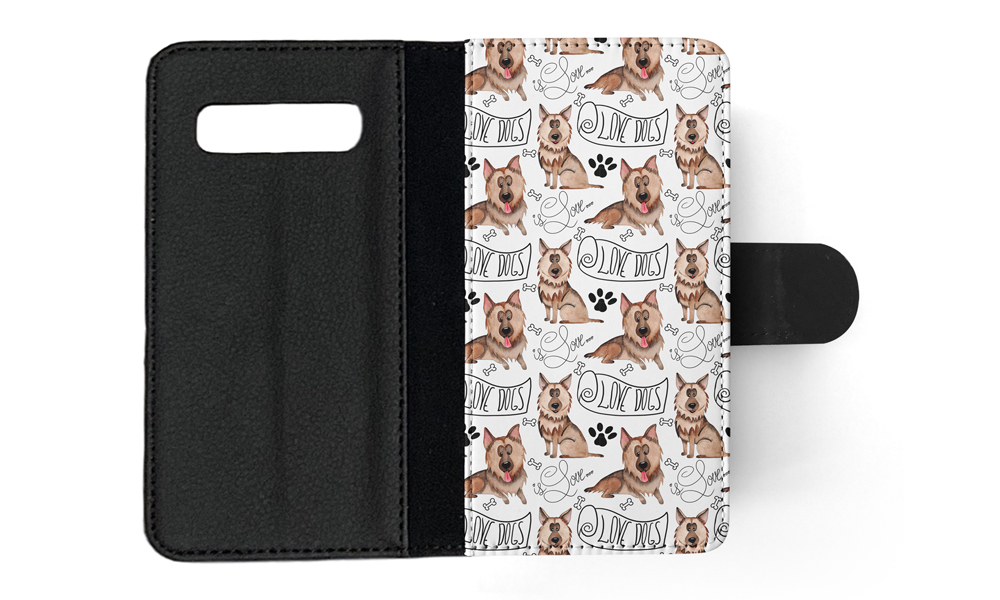FLIP CASE FOR SAMSUNG GALAXY|GERMEN SHEPHERD DOG PUPPY PATTERN - Picture 89 of 120
