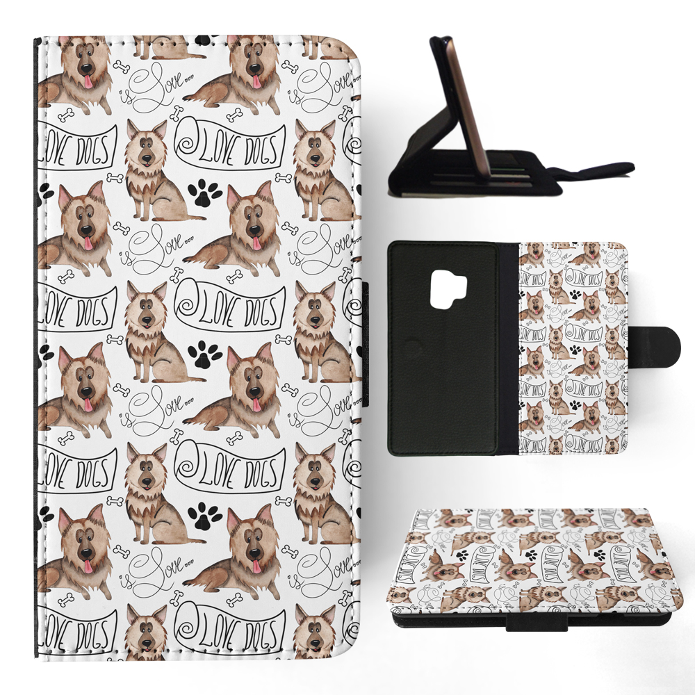 FLIP CASE FOR SAMSUNG GALAXY|GERMEN SHEPHERD DOG PUPPY PATTERN - Picture 91 of 120