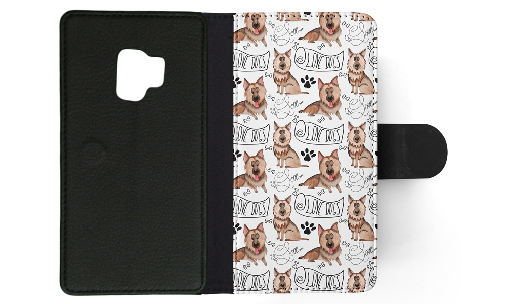 FLIP CASE FOR SAMSUNG GALAXY|GERMEN SHEPHERD DOG PUPPY PATTERN - Picture 99 of 120