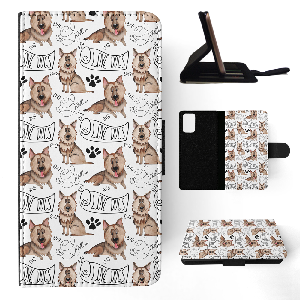 FLIP CASE FOR SAMSUNG GALAXY|GERMEN SHEPHERD DOG PUPPY PATTERN - Picture 71 of 120