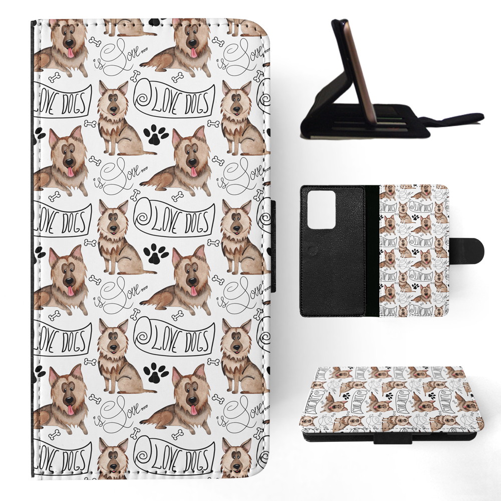 FLIP CASE FOR SAMSUNG GALAXY|GERMEN SHEPHERD DOG PUPPY PATTERN - Picture 66 of 120