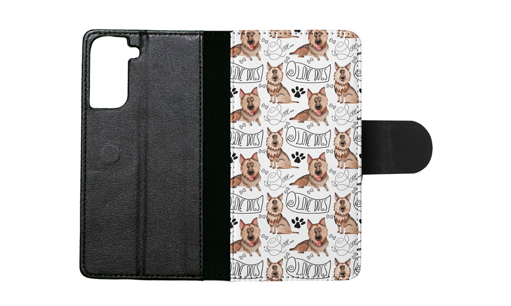 FLIP CASE FOR SAMSUNG GALAXY|GERMEN SHEPHERD DOG PUPPY PATTERN - Picture 64 of 120