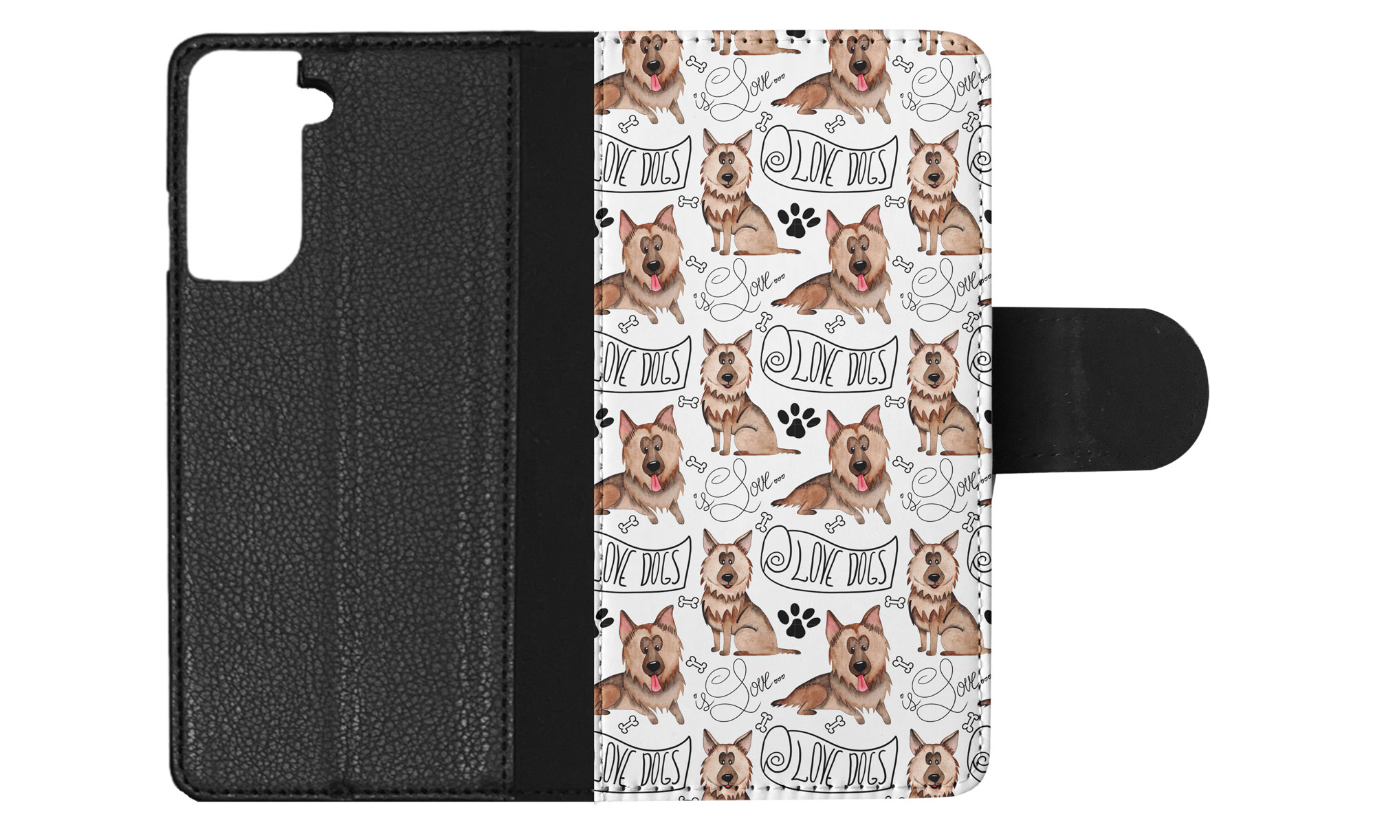 FLIP CASE FOR SAMSUNG GALAXY|GERMEN SHEPHERD DOG PUPPY PATTERN - Picture 59 of 120