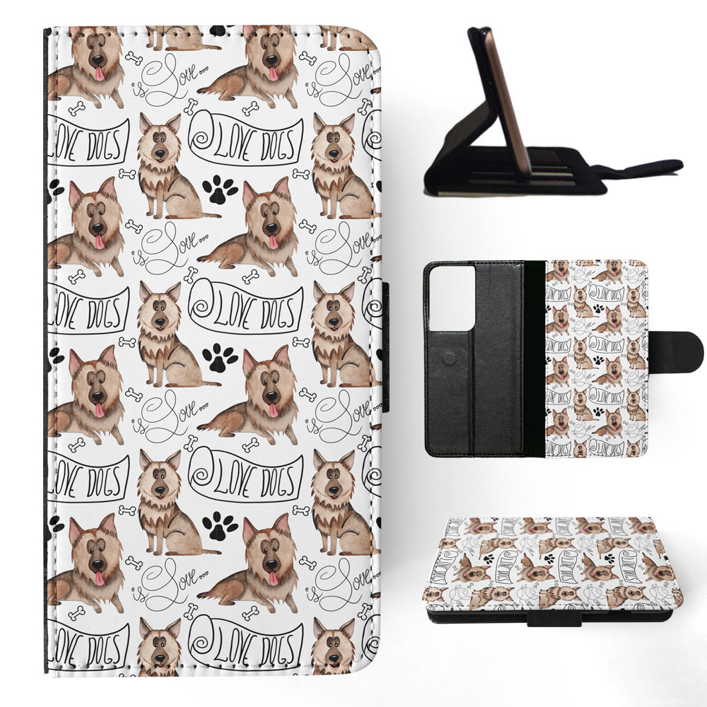 FLIP CASE FOR SAMSUNG GALAXY|GERMEN SHEPHERD DOG PUPPY PATTERN - Picture 51 of 120