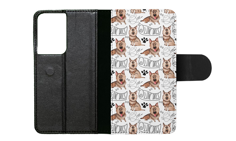 FLIP CASE FOR SAMSUNG GALAXY|GERMEN SHEPHERD DOG PUPPY PATTERN - Picture 54 of 120