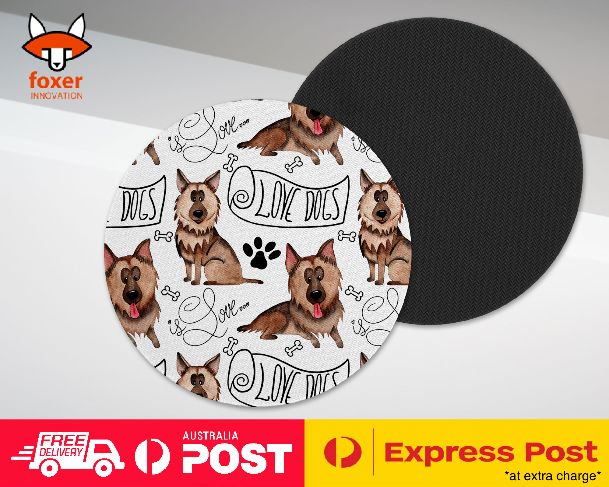COASTER COFFEE DRINKING MAT|GERMEN SHEPHERD DOG PUPPY PATTERN