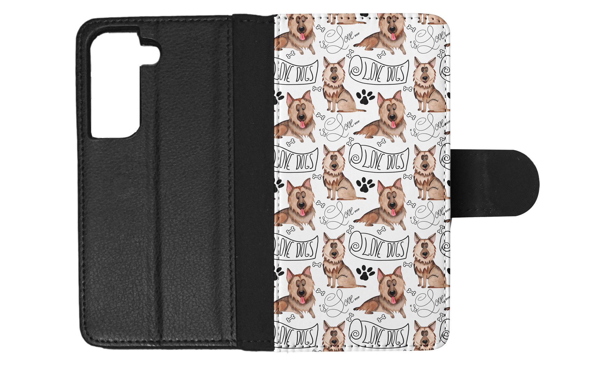FLIP CASE FOR SAMSUNG GALAXY|GERMEN SHEPHERD DOG PUPPY PATTERN - Picture 49 of 120