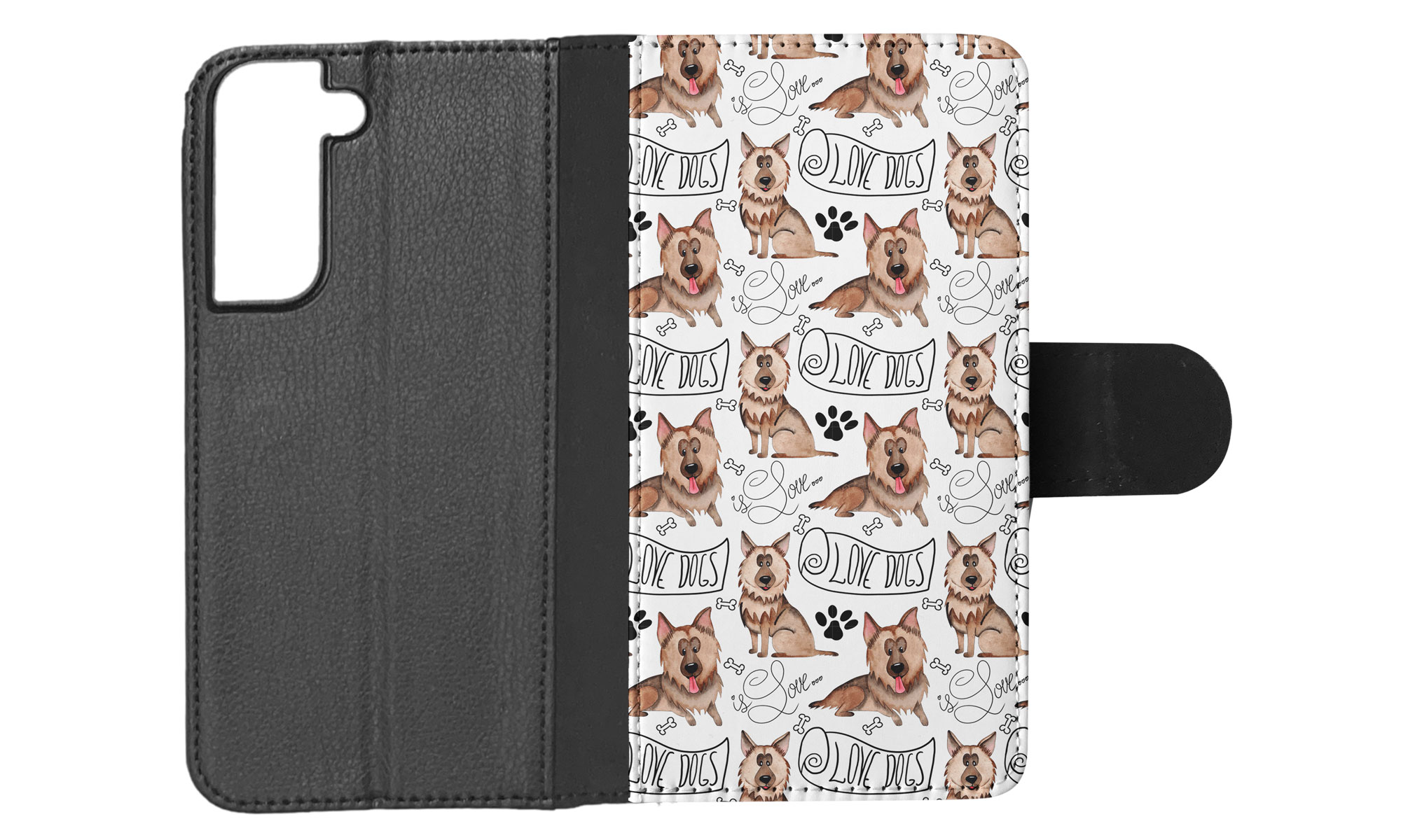 FLIP CASE FOR SAMSUNG GALAXY|GERMEN SHEPHERD DOG PUPPY PATTERN - Picture 44 of 120