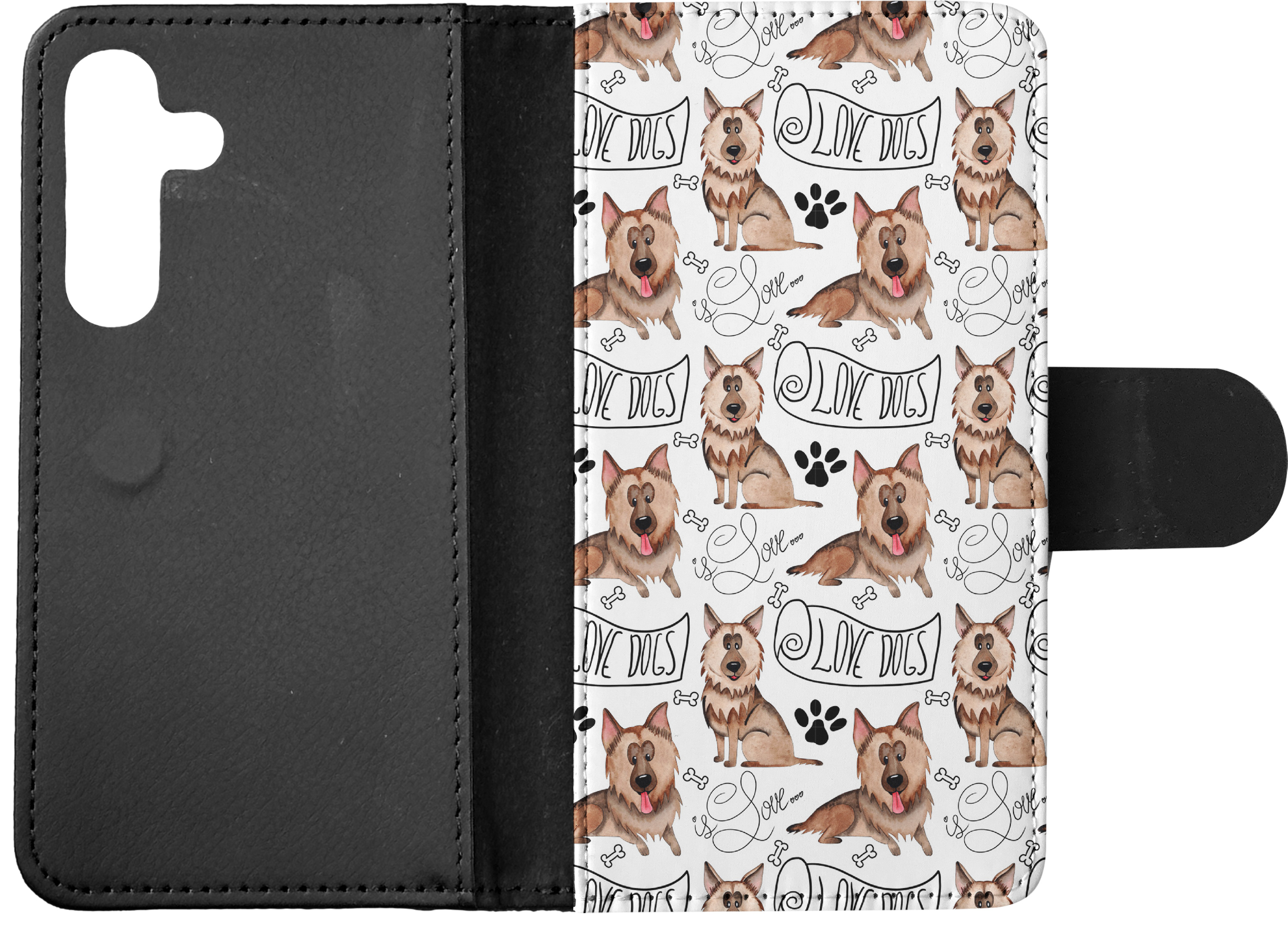 FLIP CASE FOR SAMSUNG GALAXY|GERMEN SHEPHERD DOG PUPPY PATTERN - Picture 19 of 120