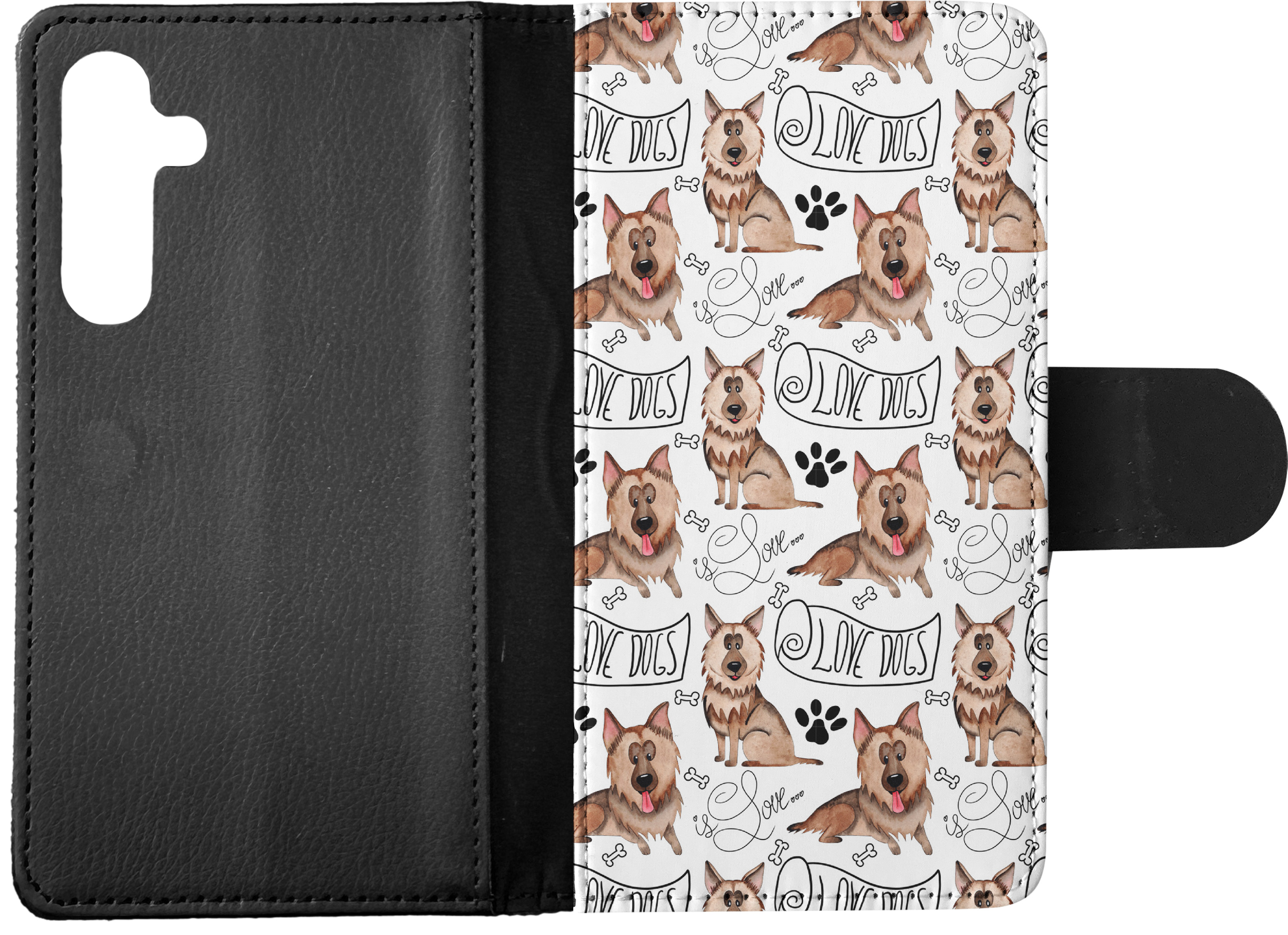 FLIP CASE FOR SAMSUNG GALAXY|GERMEN SHEPHERD DOG PUPPY PATTERN - Picture 14 of 120