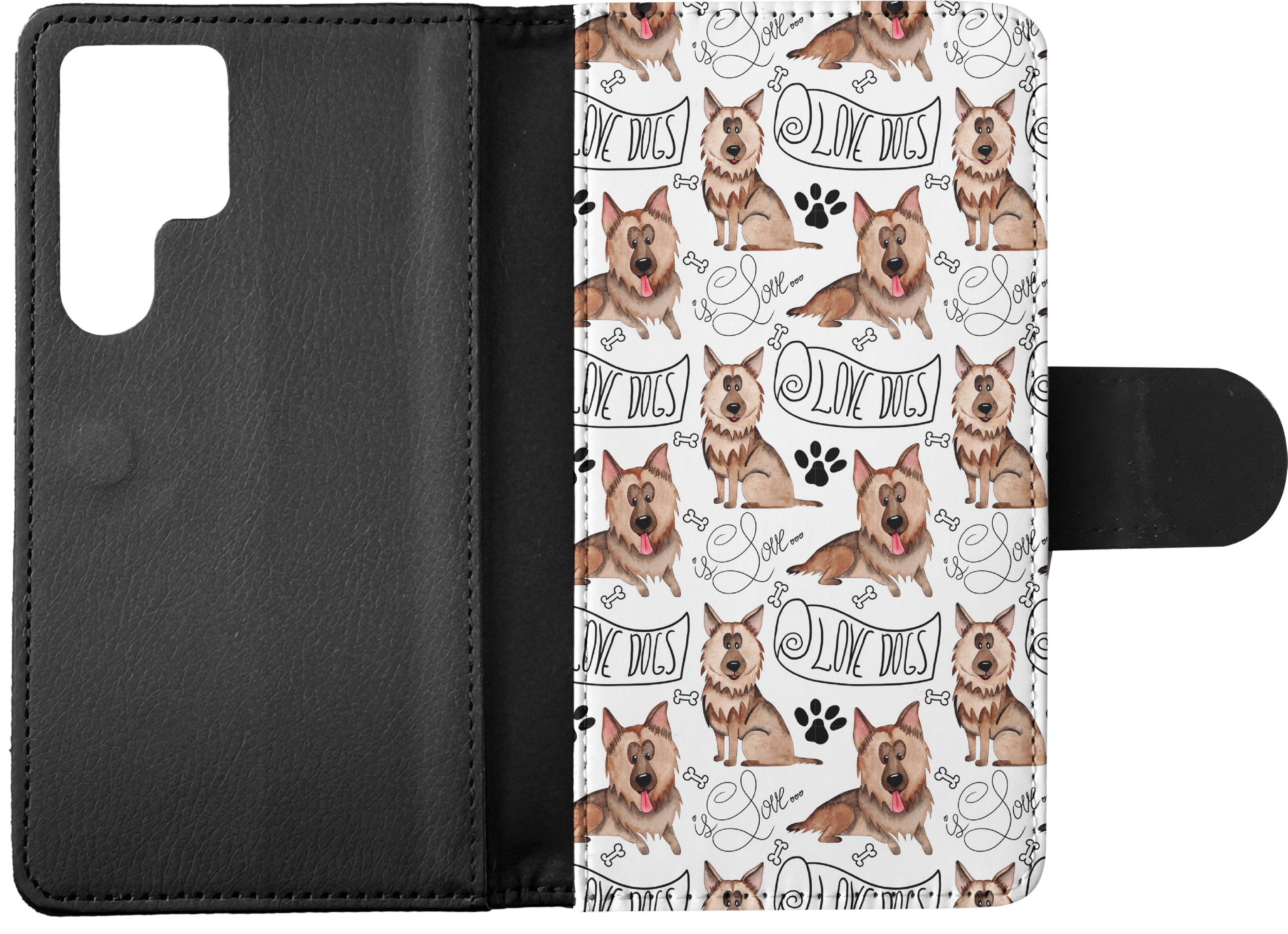 FLIP CASE FOR SAMSUNG GALAXY|GERMEN SHEPHERD DOG PUPPY PATTERN - Picture 9 of 120