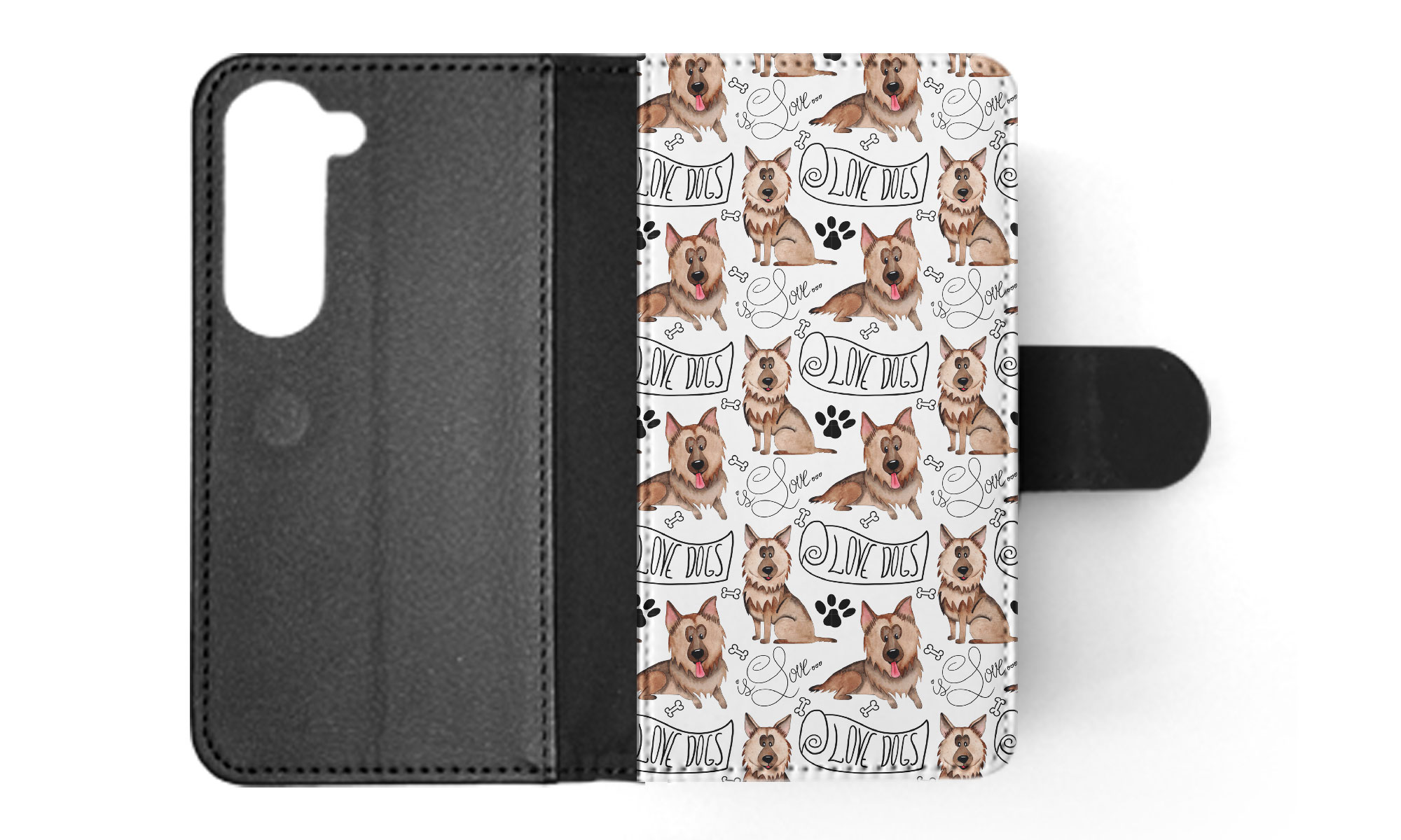 FLIP CASE FOR SAMSUNG GALAXY|GERMEN SHEPHERD DOG PUPPY PATTERN - Picture 34 of 120