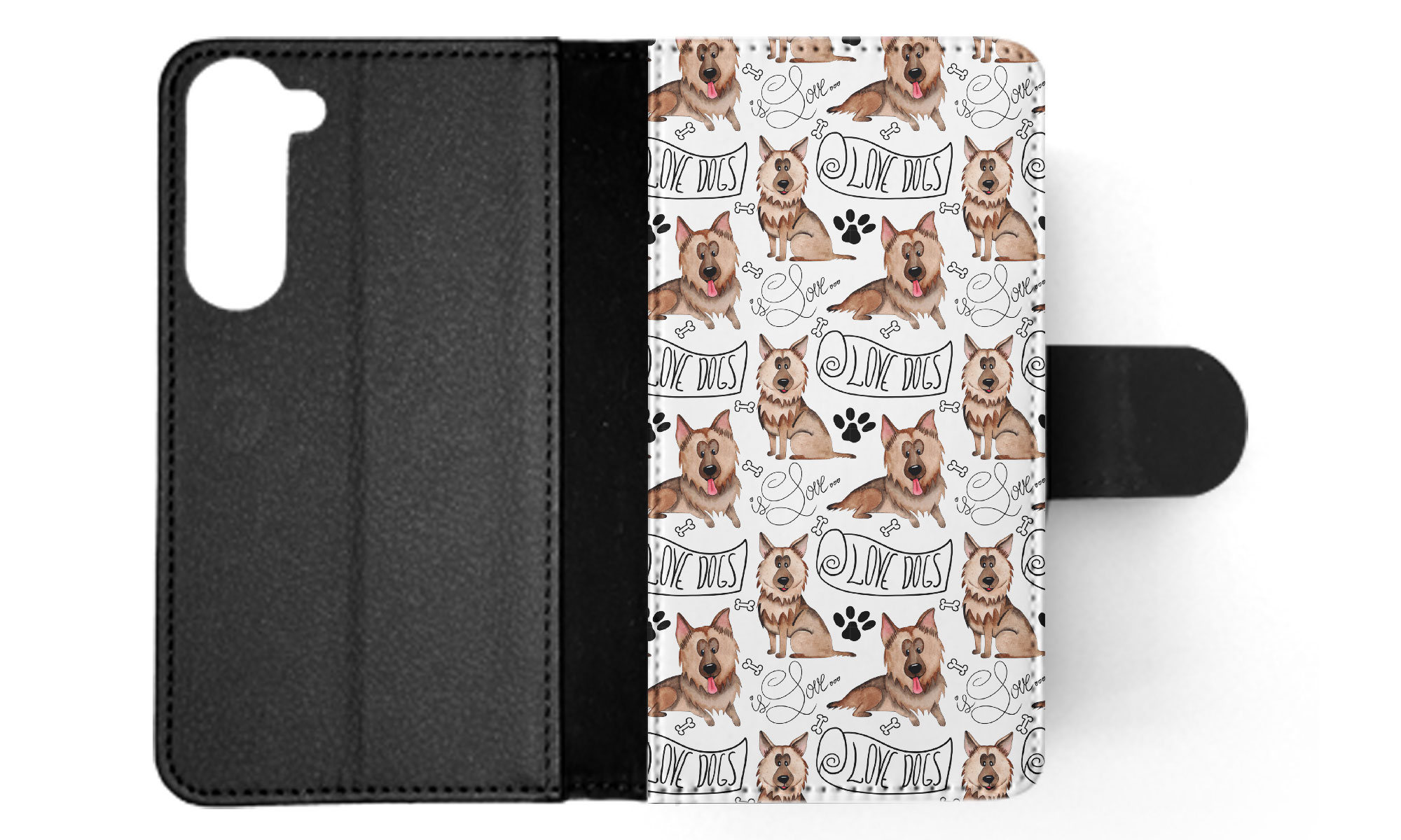 FLIP CASE FOR SAMSUNG GALAXY|GERMEN SHEPHERD DOG PUPPY PATTERN - Picture 29 of 120