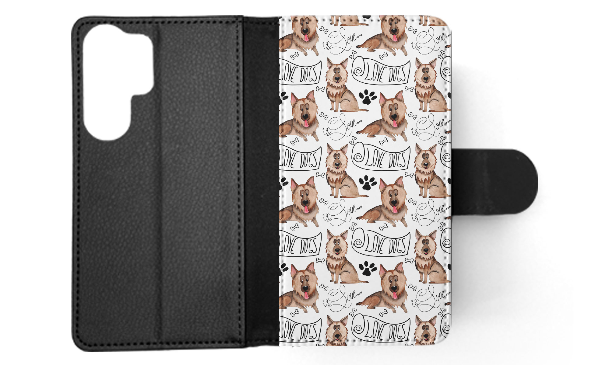 FLIP CASE FOR SAMSUNG GALAXY|GERMEN SHEPHERD DOG PUPPY PATTERN - Picture 24 of 120