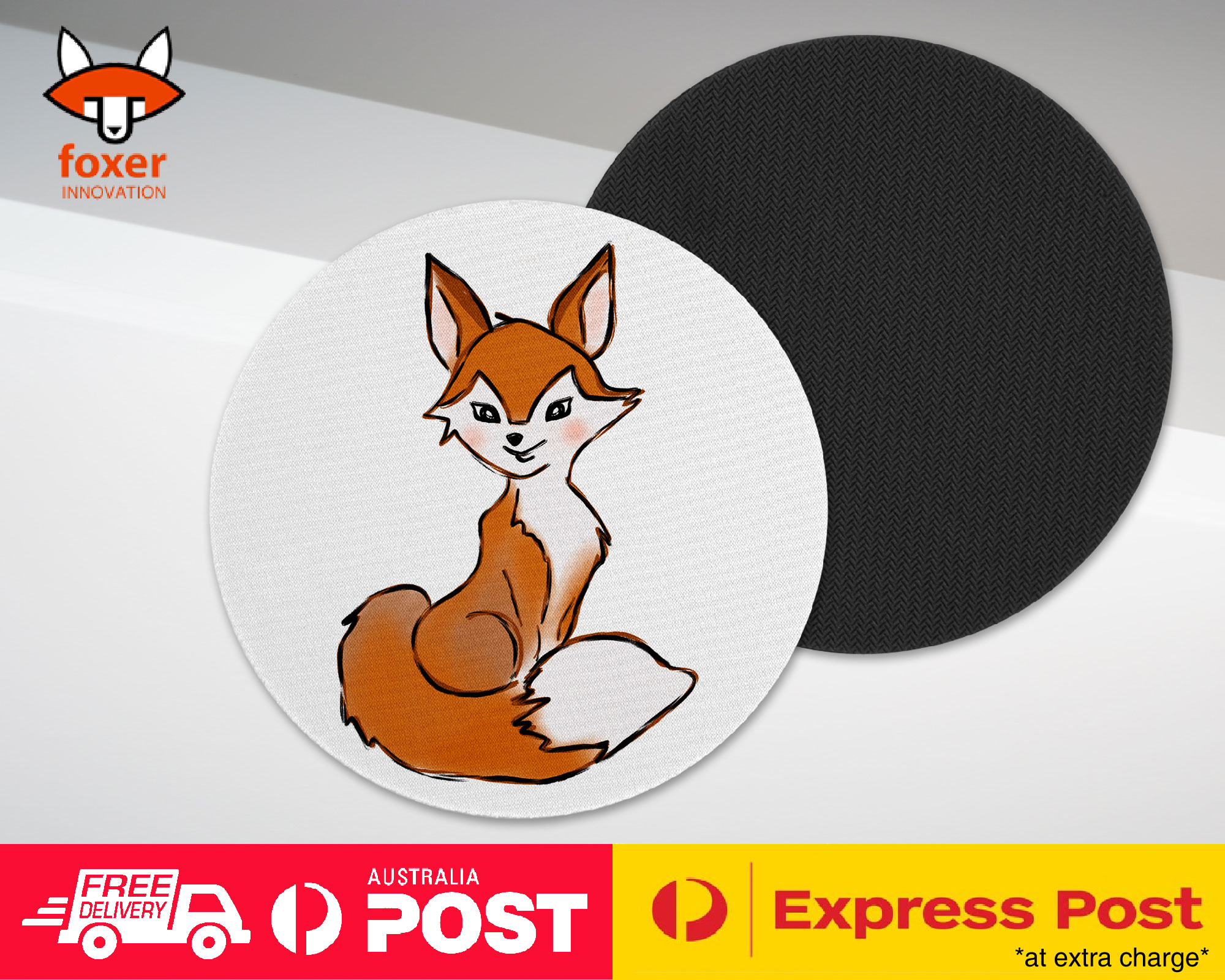 COASTER COFFEE DRINKING MAT|CUTE ANIMAL FOX SKETCH ART