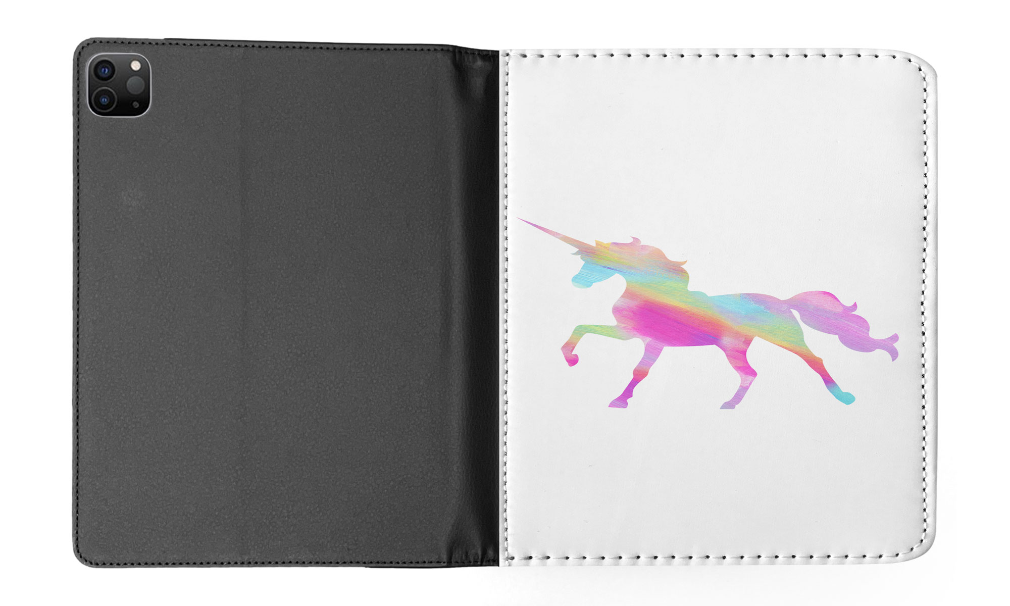 CASE COVER FOR APPLE IPAD|WATERCOLOR RAINBOW UNICORN - Picture 39 of 55