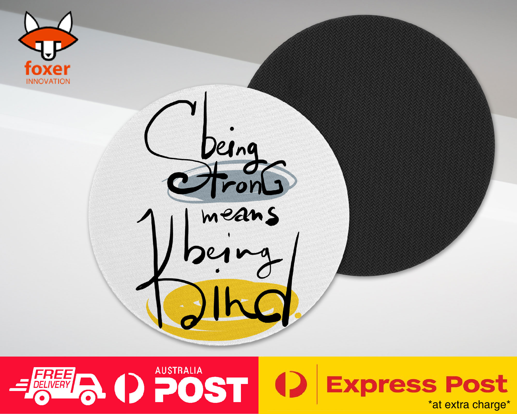 COASTER COFFEE DRINKING MAT|BEING STRONG BEING KIND QUOTES