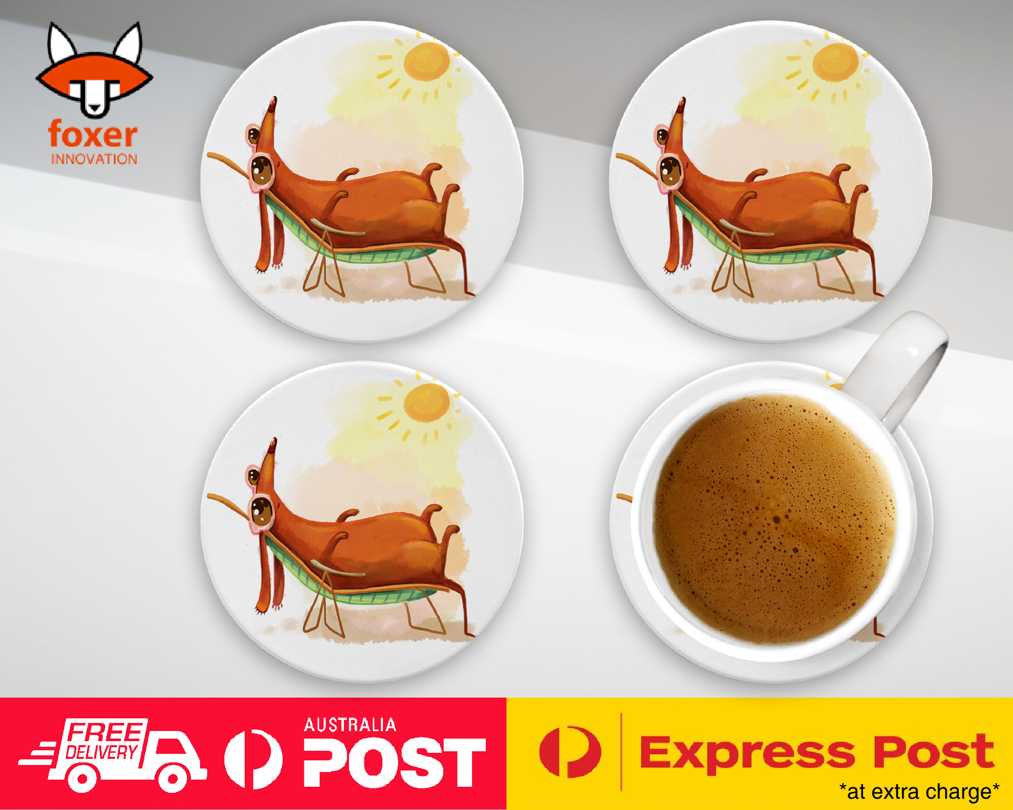 COASTER COFFEE DRINKING MAT|CUTE FUNNY DOG ILLUSTRATIONS #5