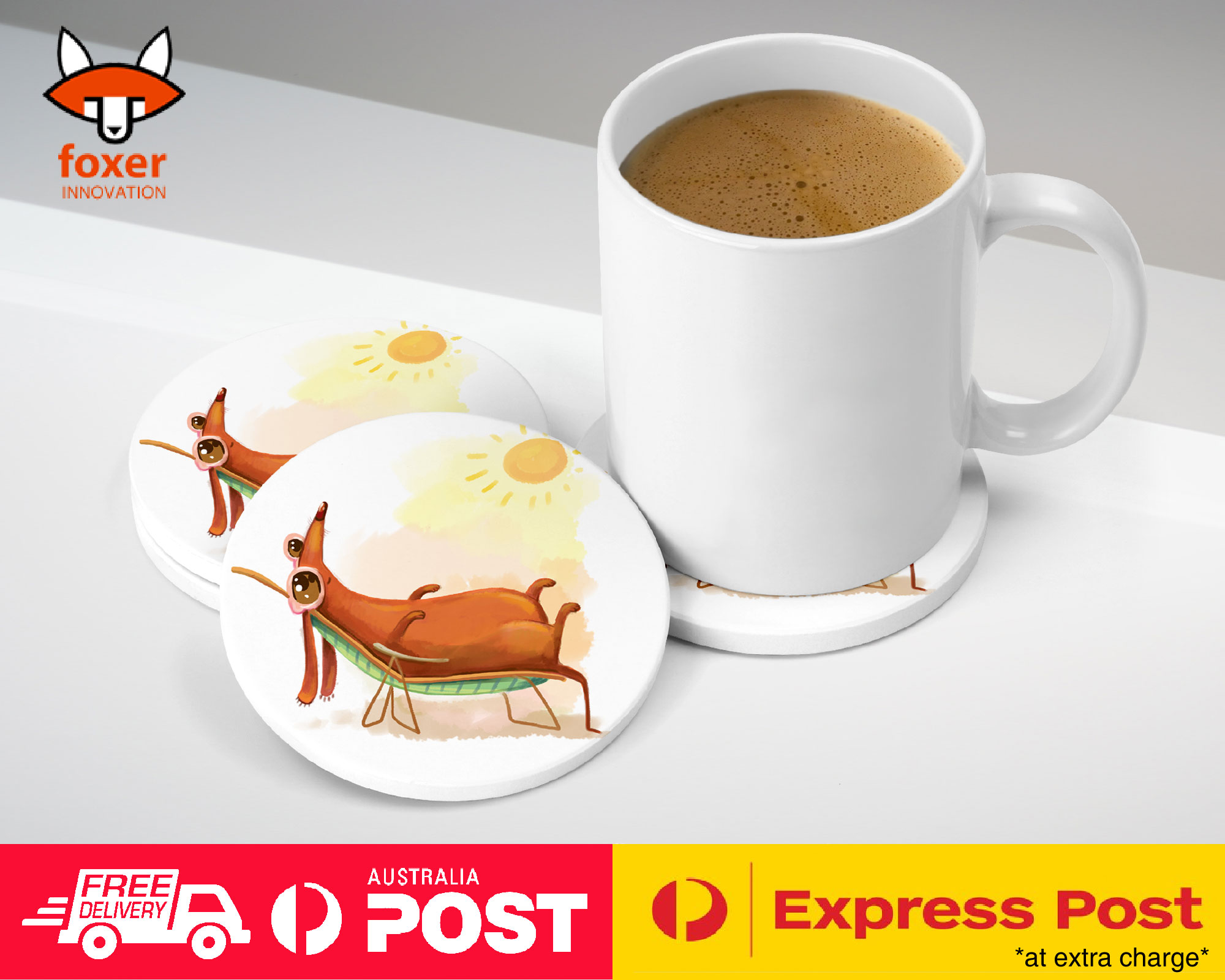 COASTER COFFEE DRINKING MAT|CUTE FUNNY DOG ILLUSTRATIONS #5