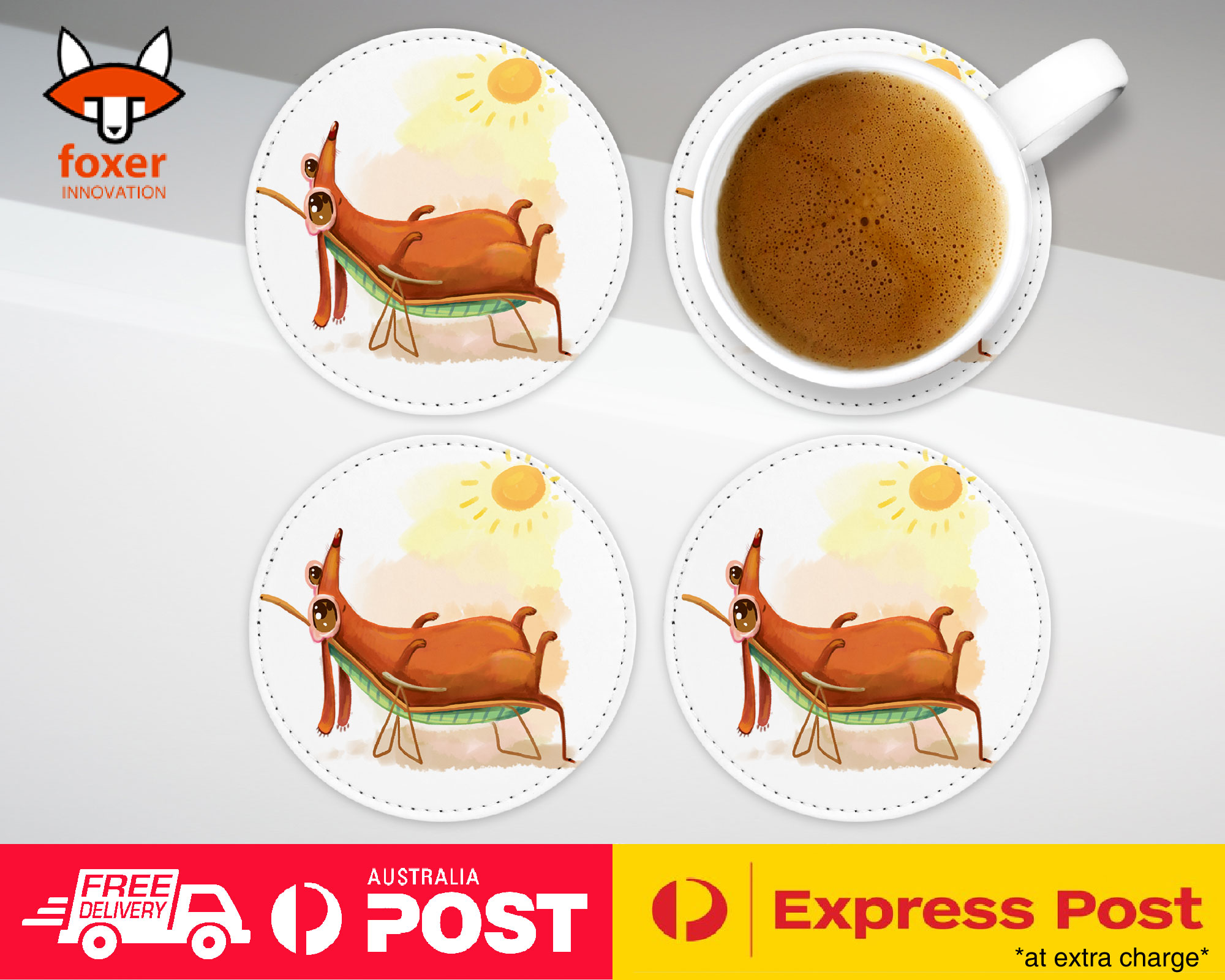 COASTER COFFEE DRINKING MAT|CUTE FUNNY DOG ILLUSTRATIONS #5