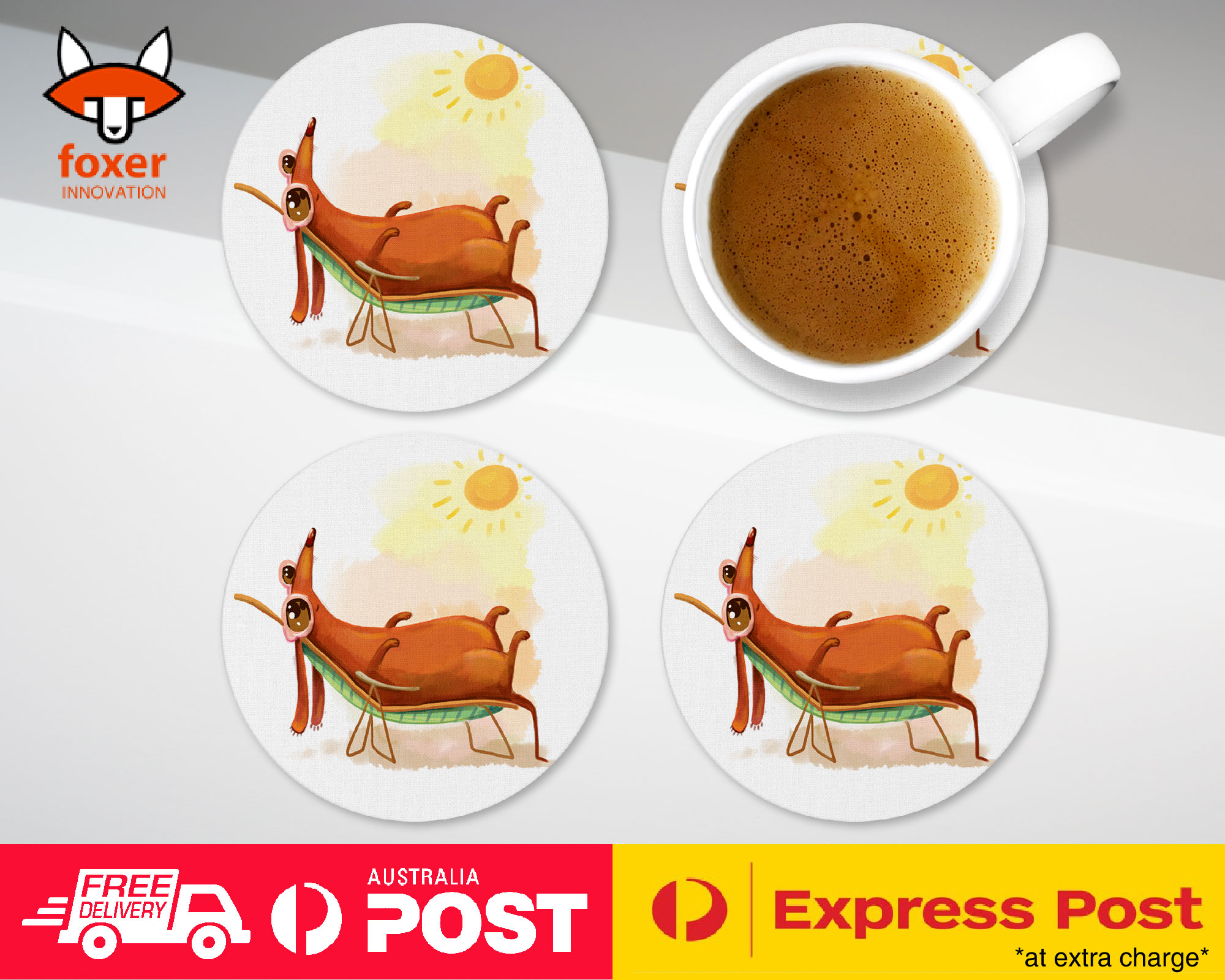 COASTER COFFEE DRINKING MAT|CUTE FUNNY DOG ILLUSTRATIONS #5