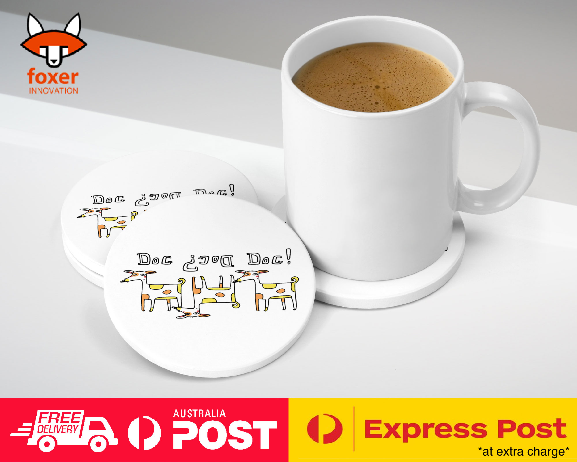 COASTER COFFEE DRINKING MAT|DOG DOG? DOG!