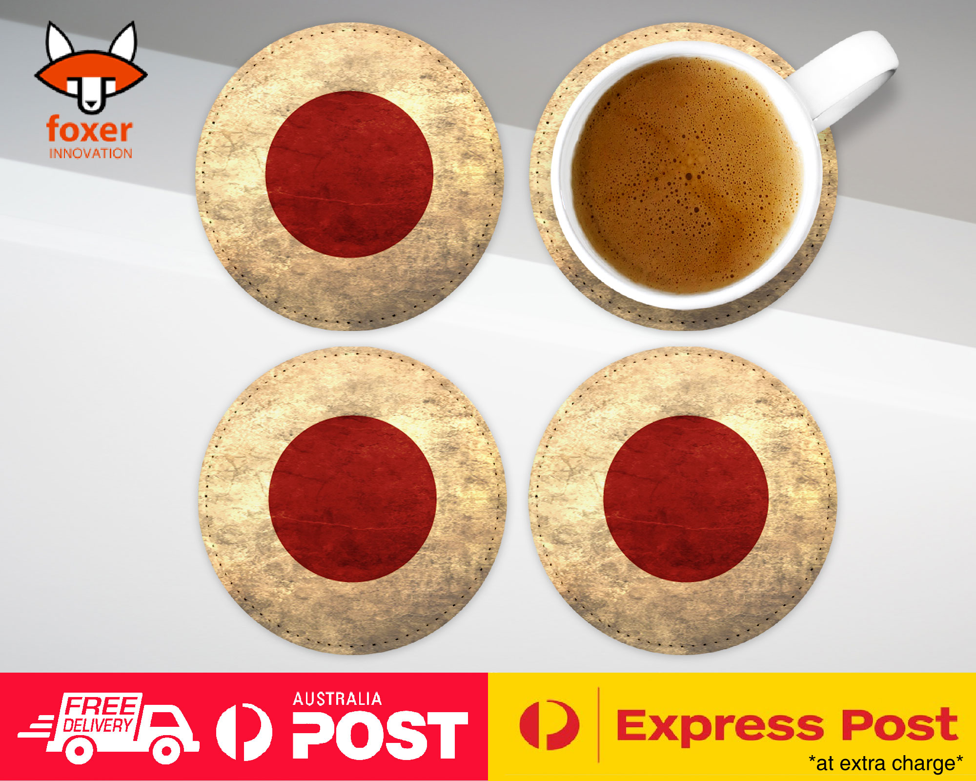 COASTER COFFEE DRINKING MAT|JAPAN COUNTRY FLAG 75