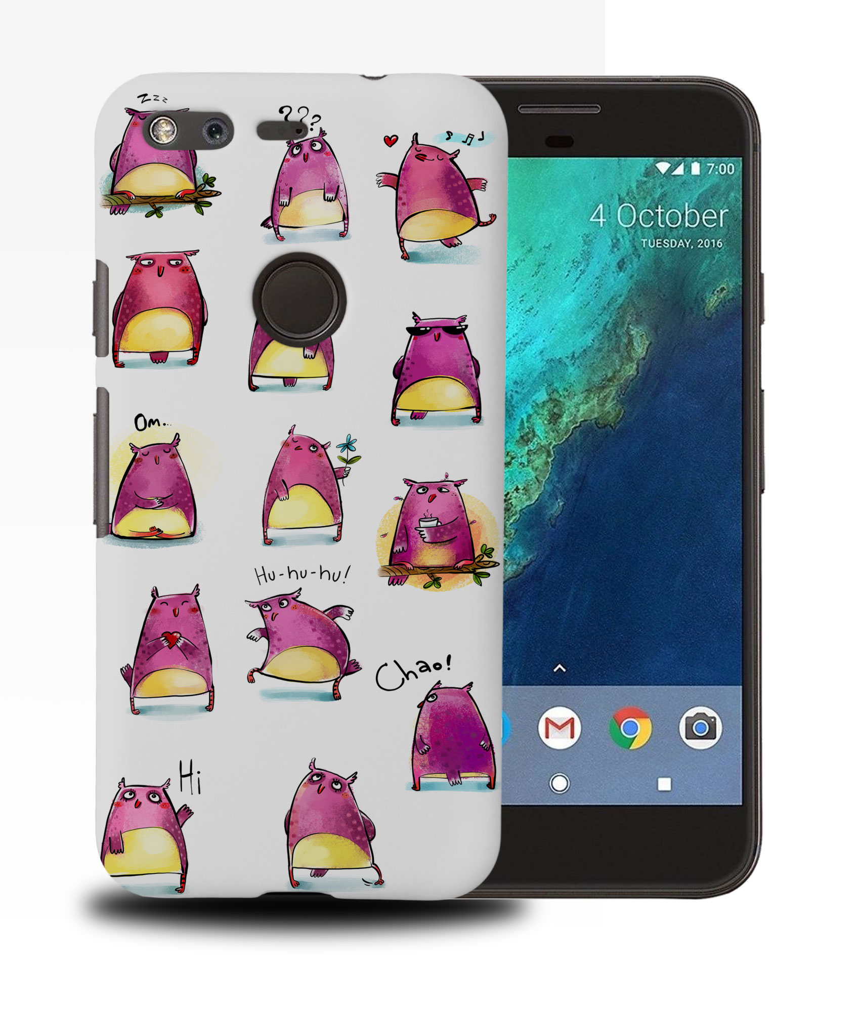 FUNDA PARA GOOGLE PIXEL|LINDOS BÚHOS MORADOS EMOCIONES - Imagen 11 de 11