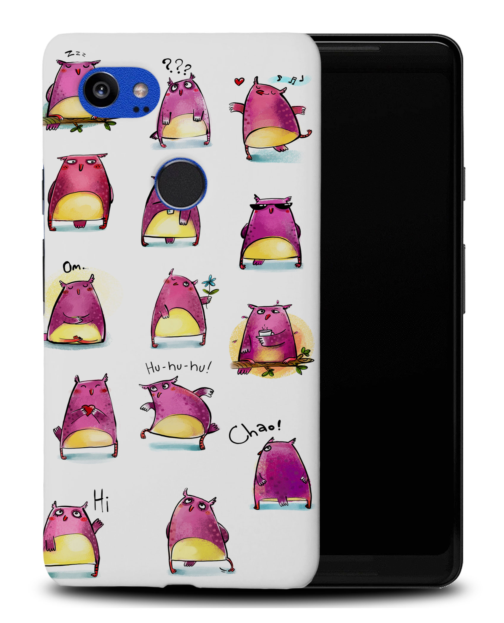 FUNDA PARA GOOGLE PIXEL|LINDOS BÚHOS MORADOS EMOCIONES - Imagen 8 de 11