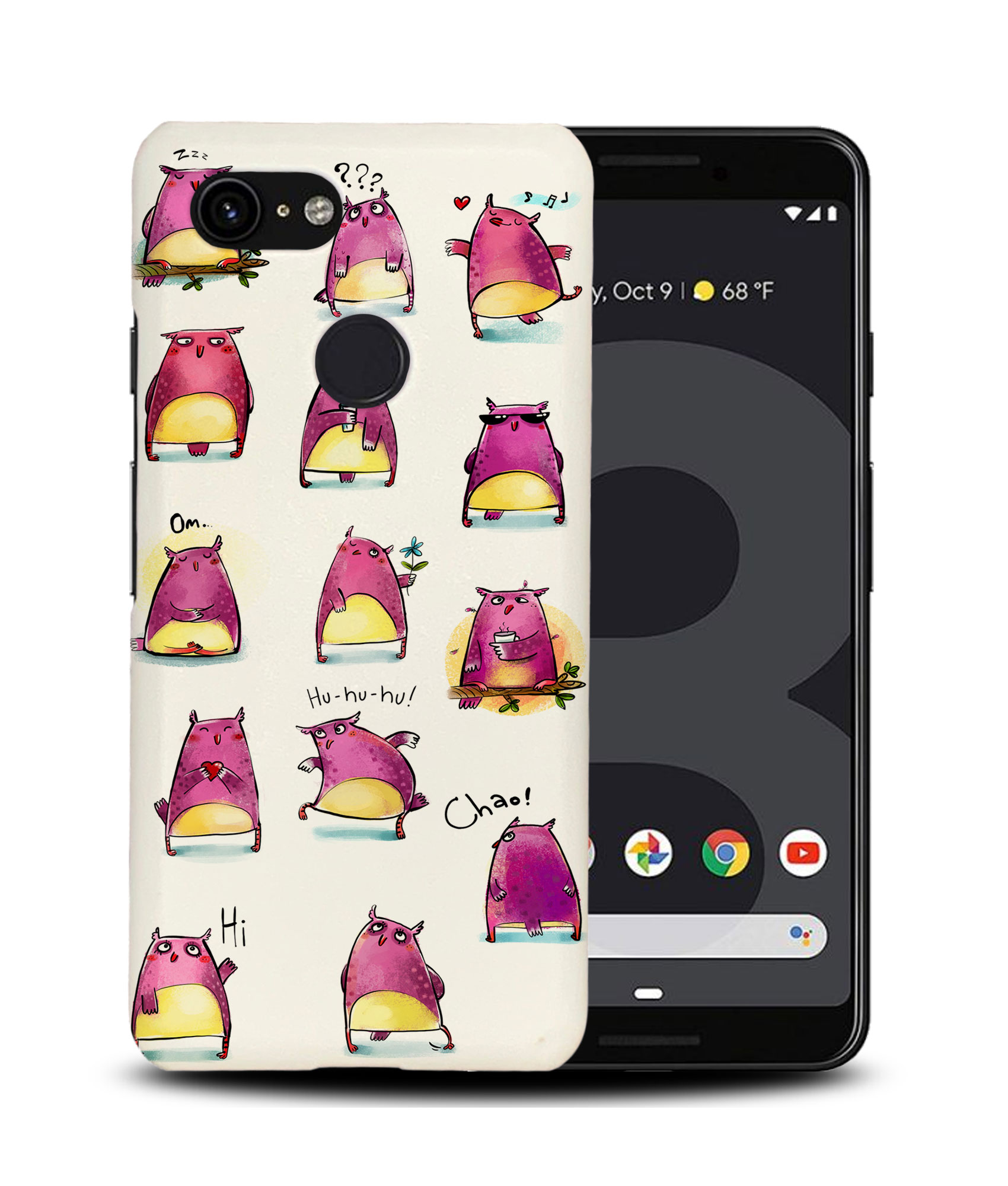 FUNDA PARA GOOGLE PIXEL|LINDOS BÚHOS MORADOS EMOCIONES - Imagen 7 de 11