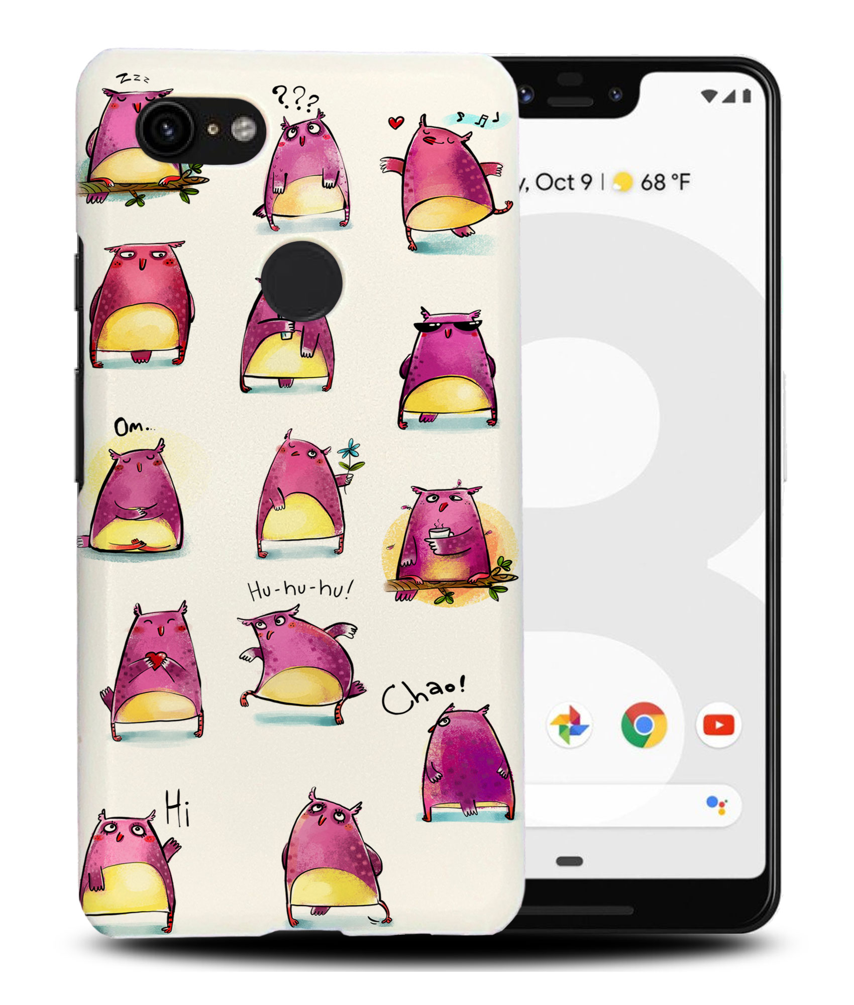 FUNDA PARA GOOGLE PIXEL|LINDOS BÚHOS MORADOS EMOCIONES - Imagen 6 de 11