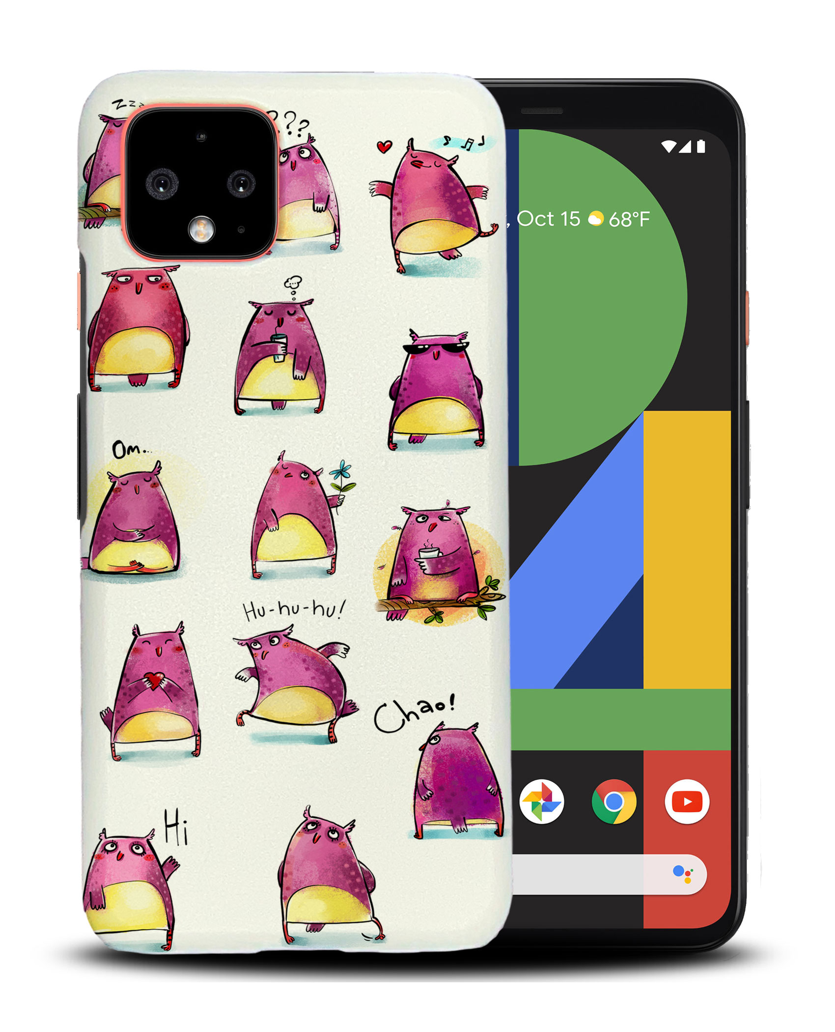 FUNDA PARA GOOGLE PIXEL|LINDOS BÚHOS MORADOS EMOCIONES - Imagen 4 de 11