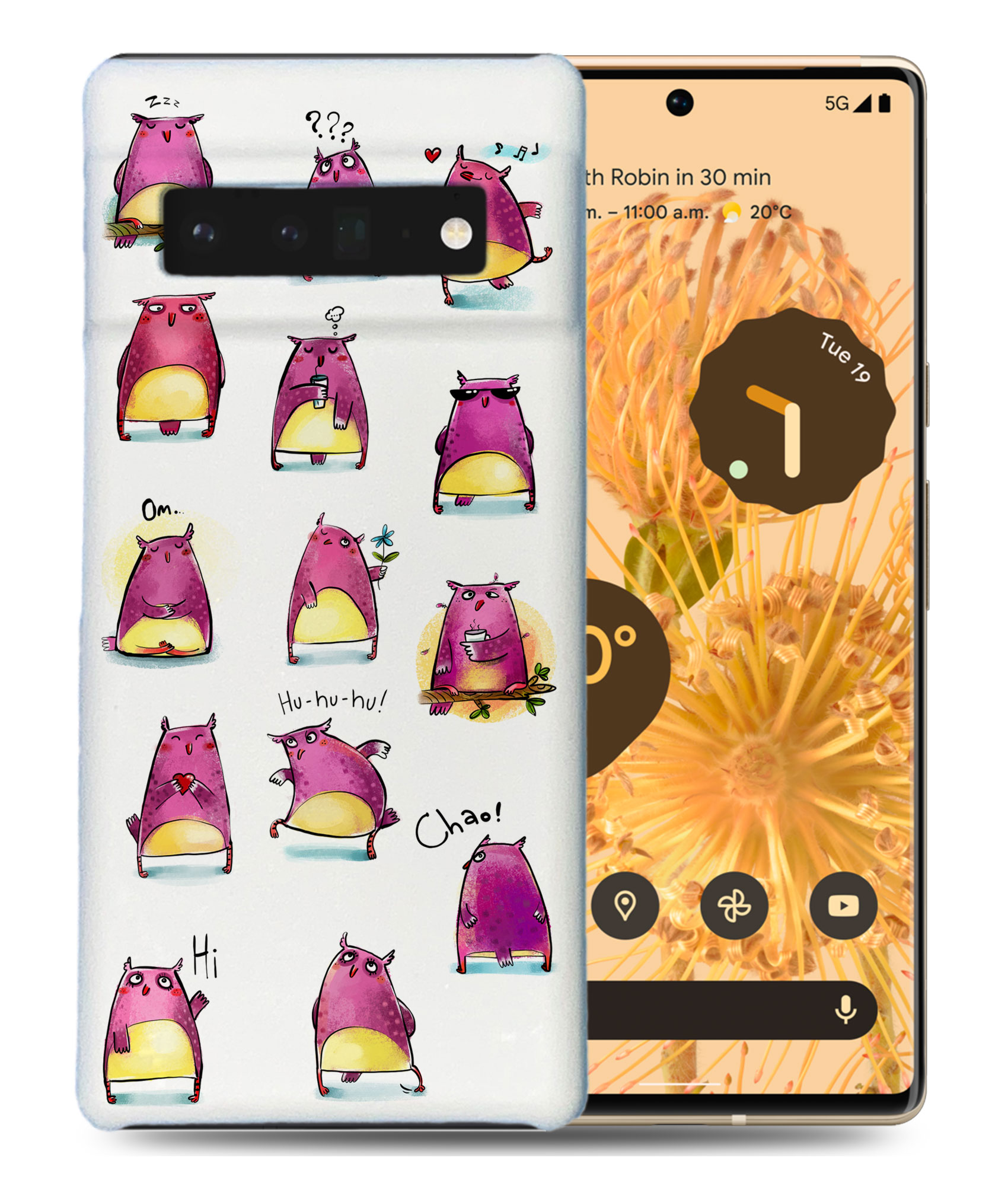 FUNDA PARA GOOGLE PIXEL|LINDOS BÚHOS MORADOS EMOCIONES - Imagen 2 de 11