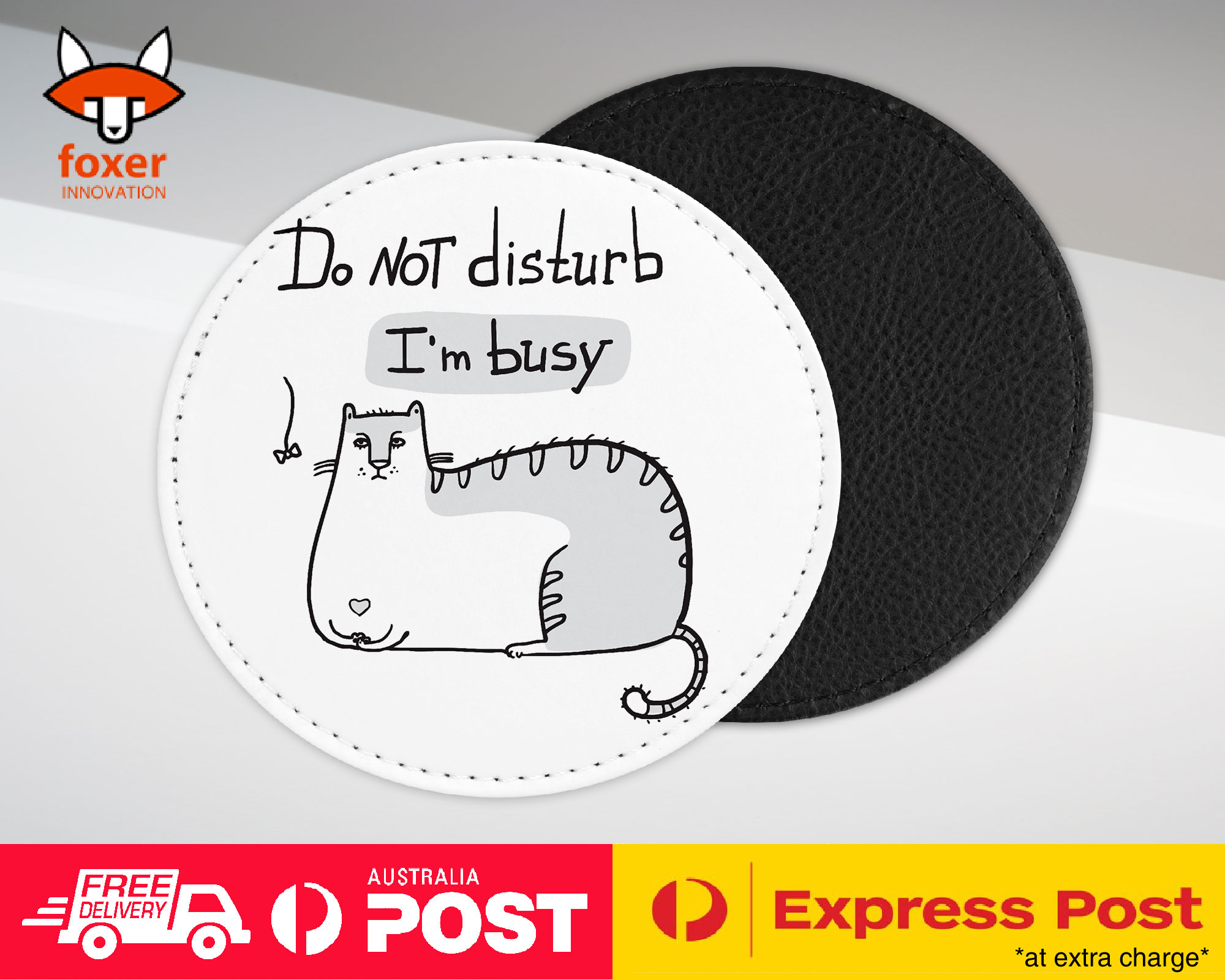 COASTER COFFEE DRINKING MAT|FUNNY CAT SKETCH DO NOT DISTURB