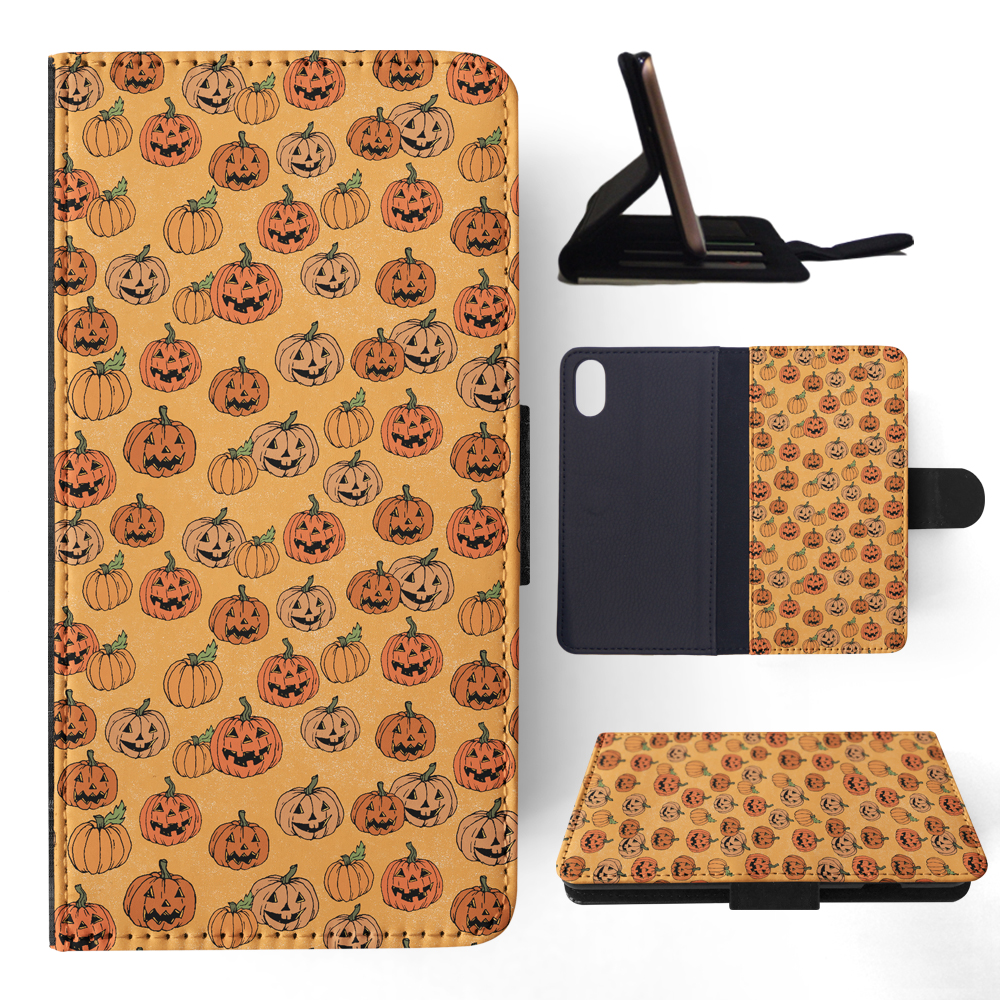 FLIP CASE FOR APPLE IPHONE|HALLOWEEN PUMPKIN FACES PATTERN - Picture 114 of 193