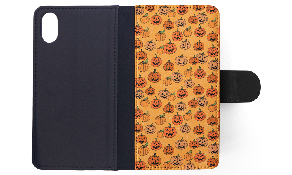 FLIP CASE FOR APPLE IPHONE|HALLOWEEN PUMPKIN FACES PATTERN - Picture 117 of 193