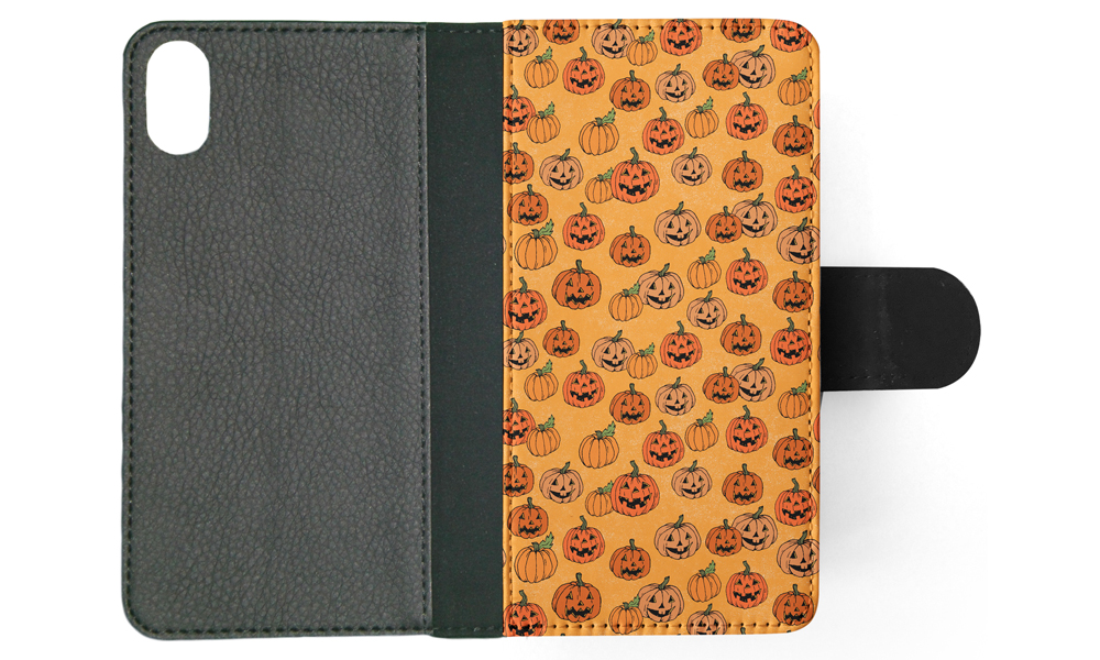 FLIP CASE FOR APPLE IPHONE|HALLOWEEN PUMPKIN FACES PATTERN - Picture 122 of 193