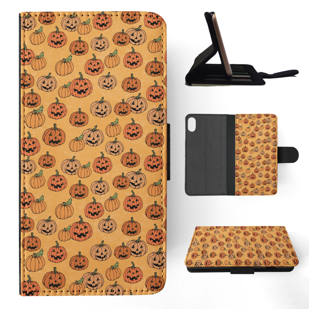 FLIP CASE FOR APPLE IPHONE|HALLOWEEN PUMPKIN FACES PATTERN - Picture 109 of 193