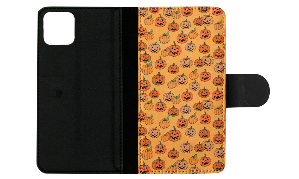 FLIP CASE FOR APPLE IPHONE|HALLOWEEN PUMPKIN FACES PATTERN - Picture 107 of 193