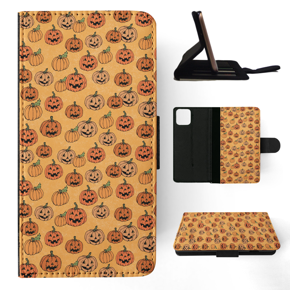 FLIP CASE FOR APPLE IPHONE|HALLOWEEN PUMPKIN FACES PATTERN - Picture 99 of 193