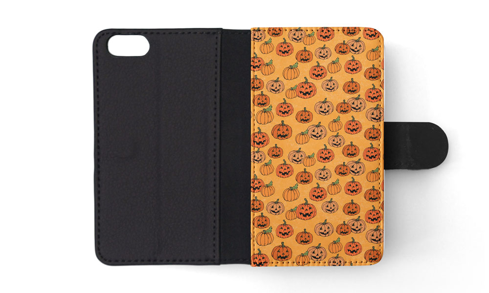 FLIP CASE FOR APPLE IPHONE|HALLOWEEN PUMPKIN FACES PATTERN - Picture 172 of 193