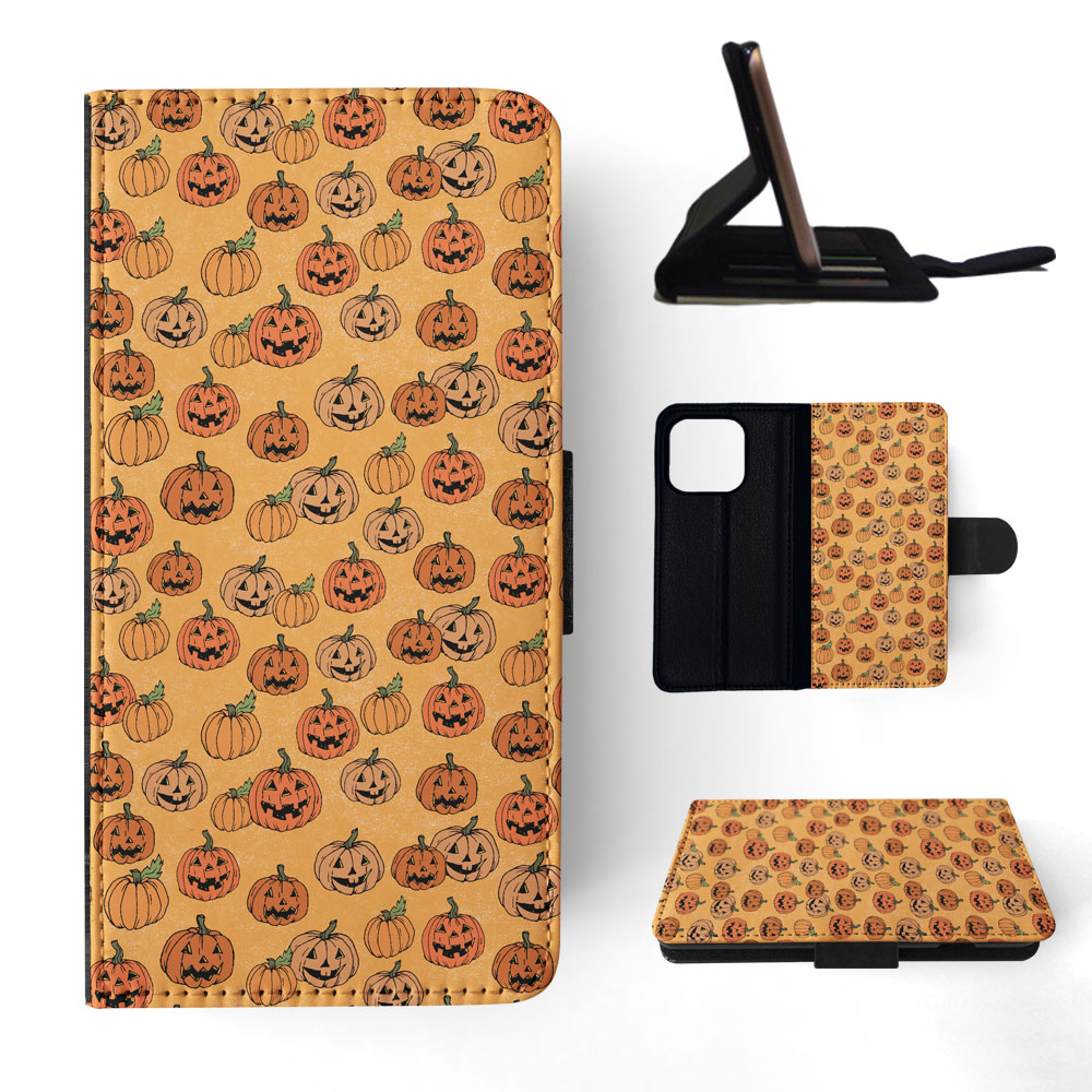 FLIP CASE FOR APPLE IPHONE|HALLOWEEN PUMPKIN FACES PATTERN - Picture 71 of 193